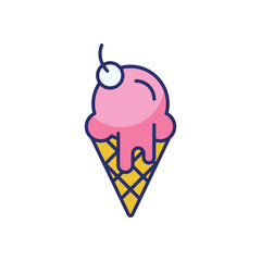 Ice Cream vector icon stock illustration