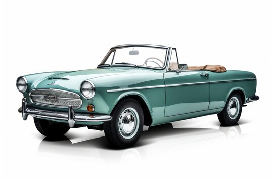 Fototapeta Vintage teal convertible classic car