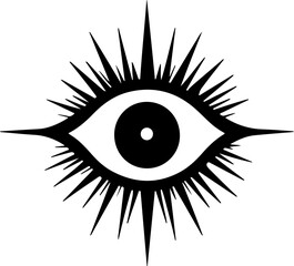 Stylized Eye with Radiating Spikes Design