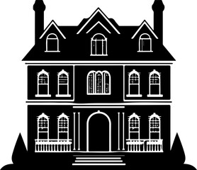 Fototapeta premium Silhouette of a Victorian-Style House