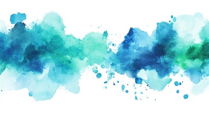 Obraz premium Abstract blue and green watercolor splash