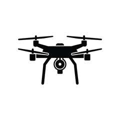 Sleek Drone Silhouette: Vector Illustration for Versatile Designs.