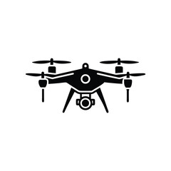 Sleek Drone Silhouette: Vector Illustration for Versatile Designs.