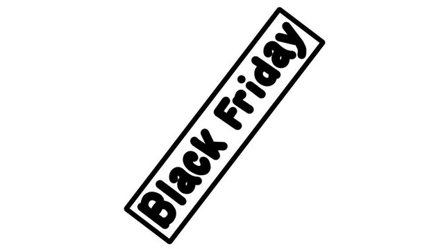 Animated flickering text "Black Friday". Isolation on a transparent background with an alpha channel.