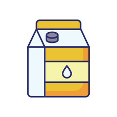 Milk Carton vector icon stock illustration