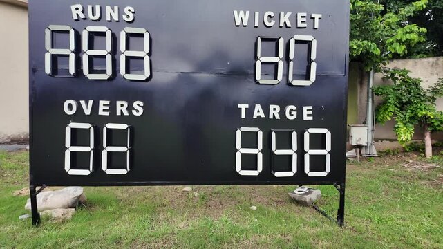 Silent Cricket Ground: Focus on the Scoreboard