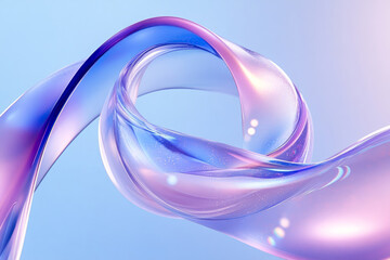 Intertwined loops of colorful liquid in shades of blue and purple, forming an abstract and futuristic visual piece.
