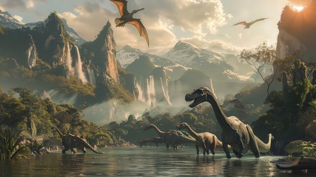 Step back in time to a primeval world where dinosaurs rule the land