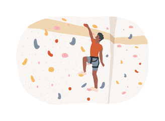 Professional climber isolated cartoon vector illustrations.