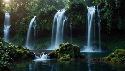 Obraz premium waterfall in the forest