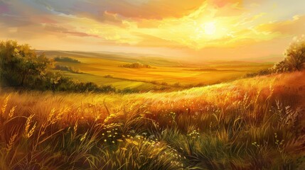 Sunsets in the countryside offer a peaceful and rustic charm.