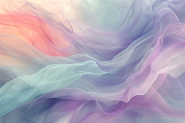 Fototapeta premium Flowing pastel abstract waves with soft blues and peaches.
