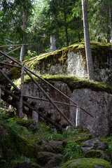 big rocks in me with stairs in the foreground