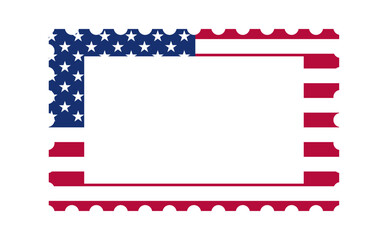 Vintage style american flag frame border vector graphic design. Usa freedom flag stamp to use for 4th july independence day, memorial day projects. 