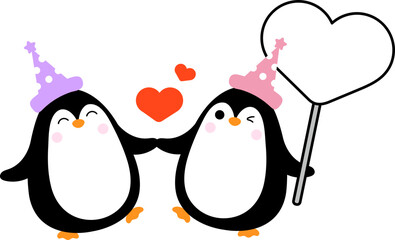 Penguin Holding Sign