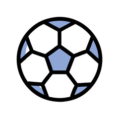 Obraz premium Soccer ball icon with blue accents representing sports and football games