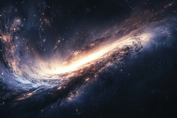 Abstract image of distant galaxies merging together