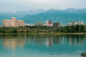 view of the city from the lake