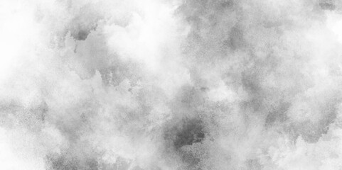 abstract Monochrome smeared gray aquarelle painted paper textured canvas for design. Black grey Sky with white cloud, white fog design with smoke texture overlays.
