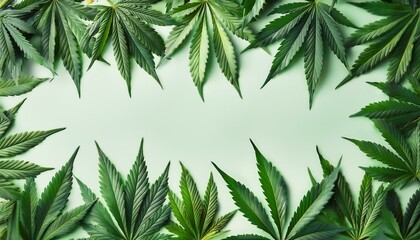 Cannabis leaf border for photos, green tones, highlight your greenery shots