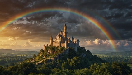 rainbow over the mountain