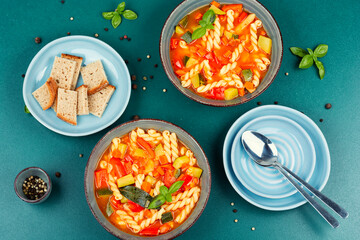 Minestrone pasta soup.