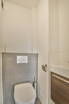 Modern simplified bathroom with elegant fixtures