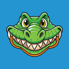A minimal Alligator cartoon vector on isolated background 