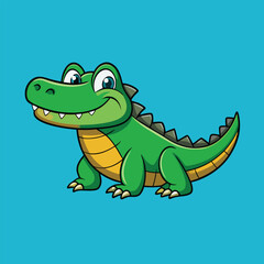 A minimal Alligator cartoon vector on isolated background 