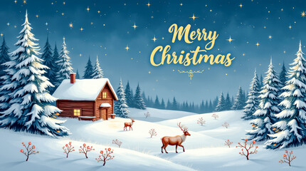 Fototapeta premium Warm Christmas Wishes Bring Peace and Joy to Your Holiday Season