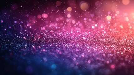 Colorful bokeh lights create a mesmerizing background effect with purple and pink hues during a festive evening celebration
