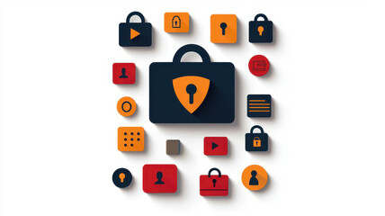 Cybersecurity best practices infographic, with icons for softwar