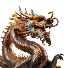 Fototapeta premium chinese dragon statue isolated