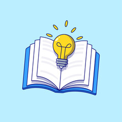 Book with idea bulb vector illustration