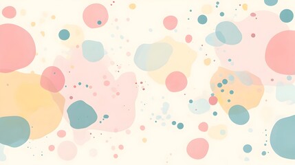 Pastel-Colored Geometric Abstract Blobs on Minimal Background