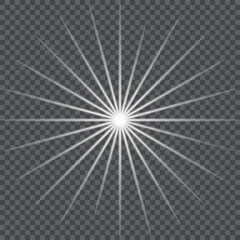 Star burst with light, white sun rays,lignt star