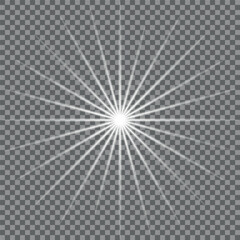 Star burst with light, white sun rays,lignt star