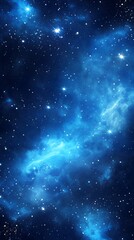 Obraz premium Blue nebula and stars in deep space, cosmic galaxy background