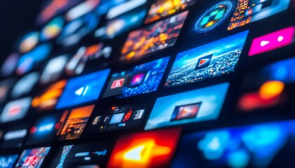 Streaming Channels, Videos, and Online Content - Abstract Entertainment and Technology Concept.