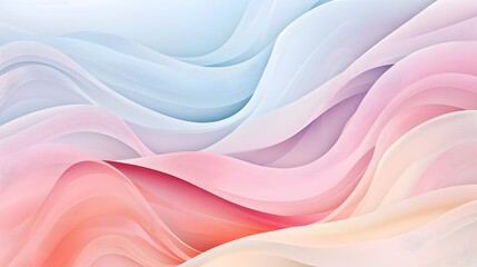 Serene Abstract Wave Pattern in Tranquil Pastel Tones Composition