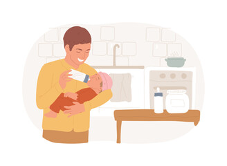 Feeding a baby isolated cartoon vector illustrations.
