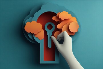 Unlocking Customized Business Solutions: Paper Cut Hand Reveals Tailored Offers in Keyhole Design