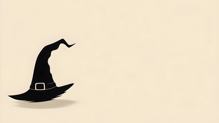 Minimalist Witch Hat Silhouette Background for Festive Holiday Designs