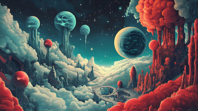 Illustration of a parallel universe. Parallel Universe. Illustration