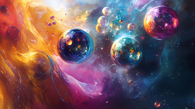 In a parallel universe matter and antimatter coexist in perfect balance creating a vibrant and harmonious world. Parallel Universe. Illustration