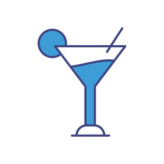 Cocktail Glass vector icon stock illustration