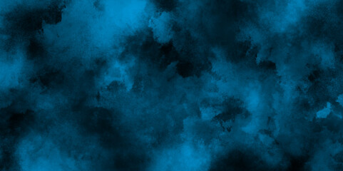 Abstract blue smoke on black background, Beautiful abstract colorful multicolor texture, Abstract background with soft and bright blue grunge watercolor, old style dark blue grunge texture.