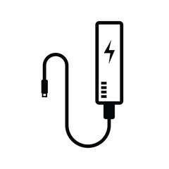 Power Bank Icon with Charging Cable - Portable Battery Symbol