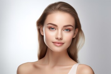 Fototapeta premium Beautiful young woman portrait adult skin.