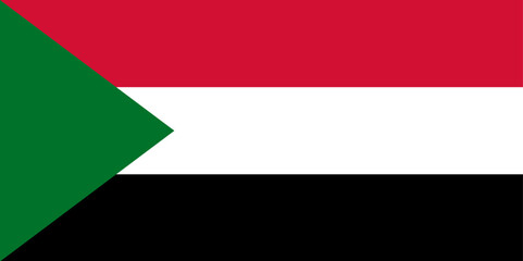National Flag Republic of the Sudan - vector, 